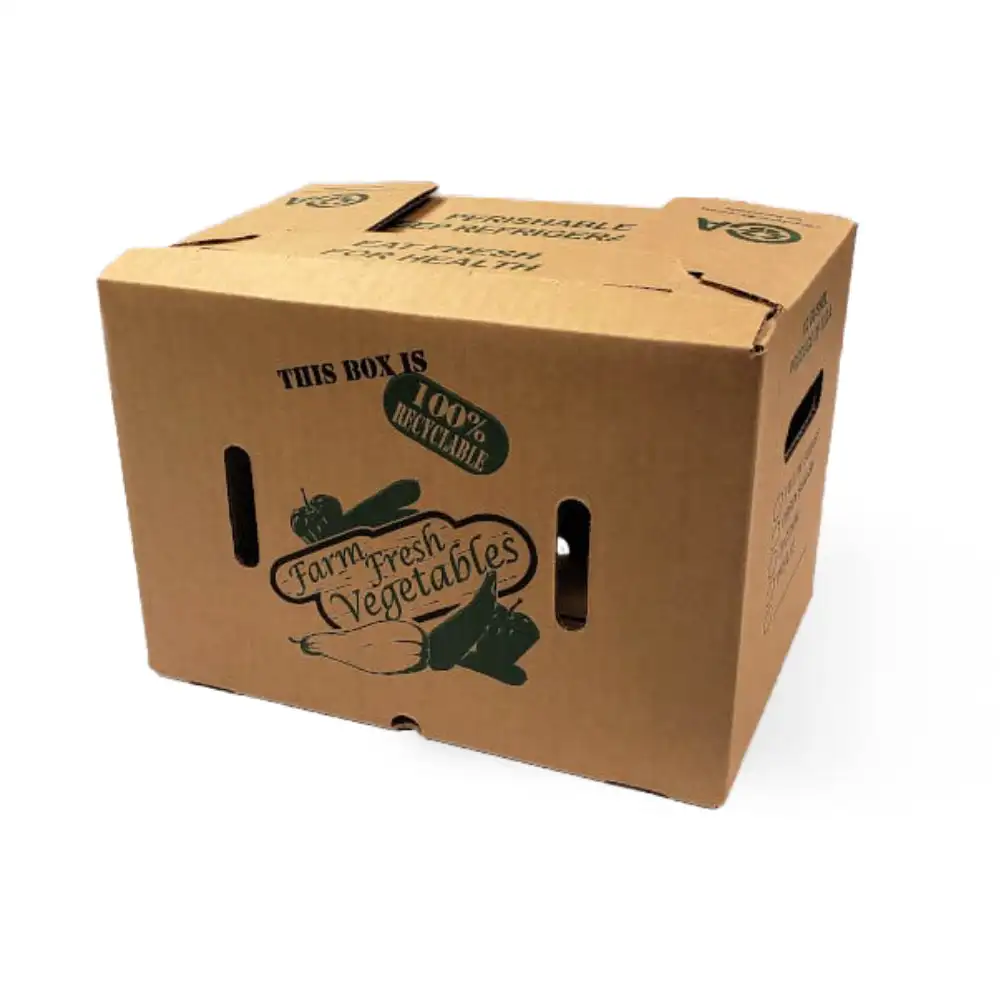 Wholesale Corrugated Cardboard 5 Kg Fruit Produce Boxes Vegetables Packaging Wax Carton Bushel Boxes