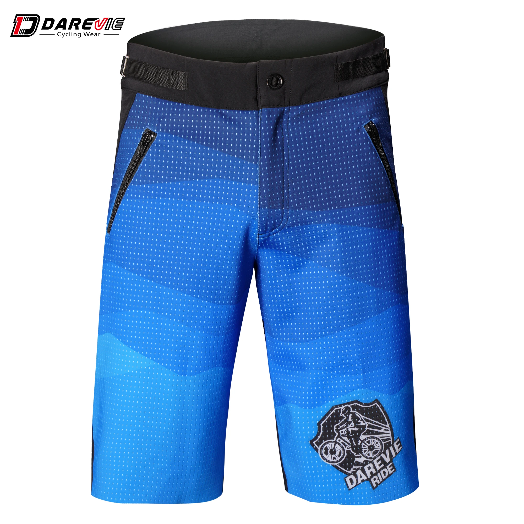 Darevie Men Mountain Bike Biking Shorts Waterproof MTB Shorts Loose Fit Cycling Baggy Pants with Zip Pockets