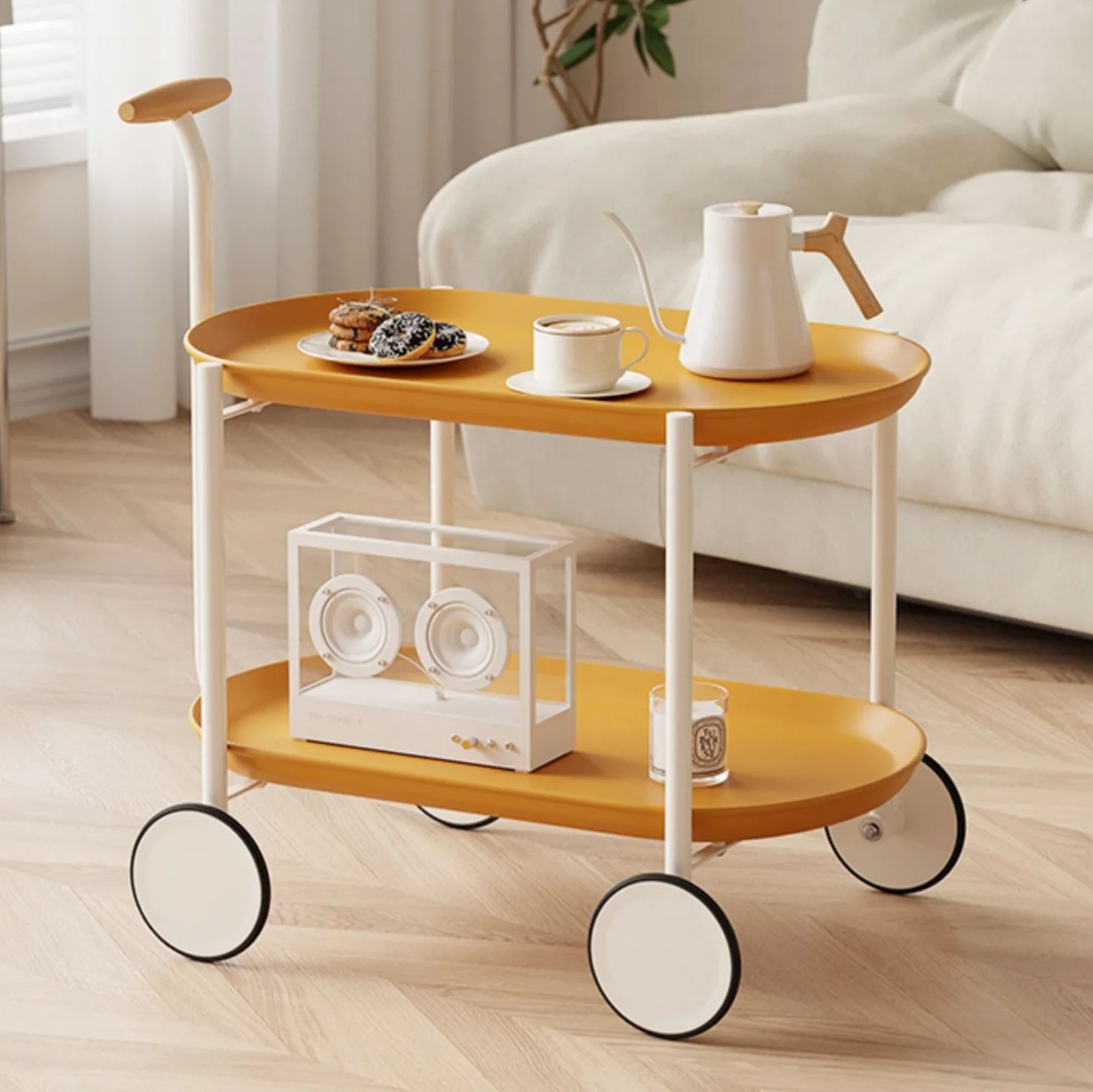 Coffee Table Gold Nordic Living Room Furniture Bed Bedside Accent Wood Plastic Metal Round Luxury Modern Coffee Side End Tables