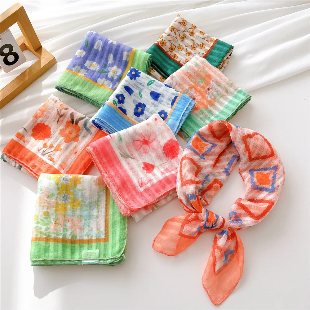 53*53 Satin Head Scarf Hair Scarf Silk Head Cashew Print Silk Bandana Silk Hair Wrap Neck Scarf