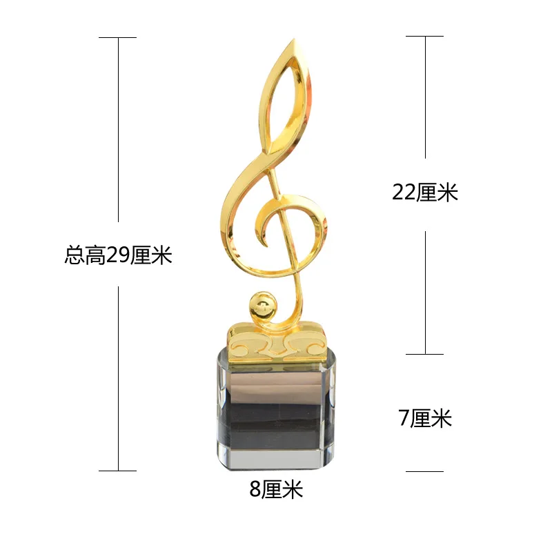 Custom Metal Microphone Music Note Trophy Competition Music Trophy