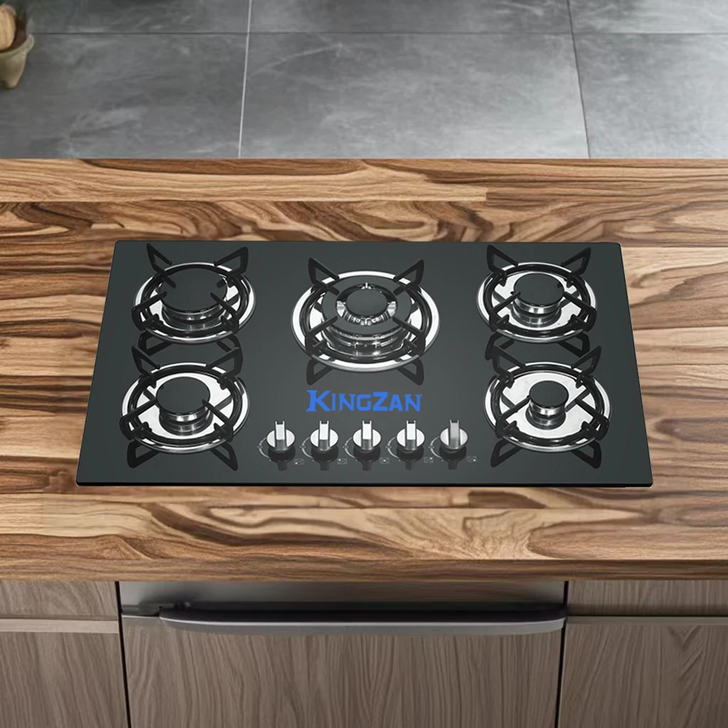European standard plug gas stove hotel apartment home high-grade tempered glass panel gas appliance