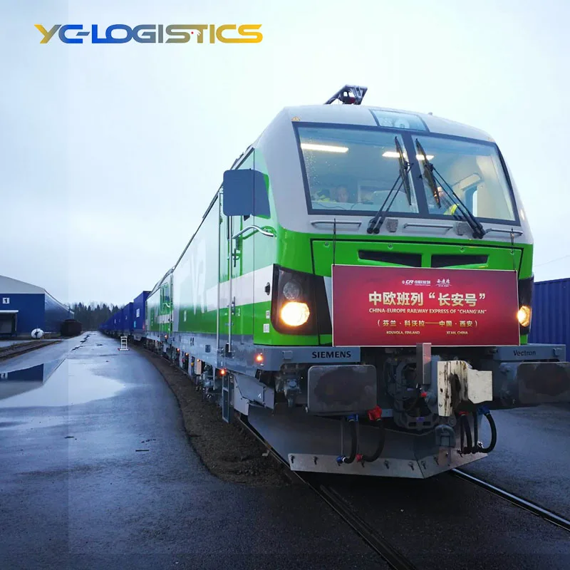 railway shipping agent FBA DDP service fast train shipping  China to poland netherlands spain uk railway freight