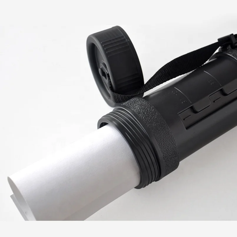 Wholesale price custom logo adjustable 108mm diameter PE plastic archery storage  map tube drawing tubes with twist lock