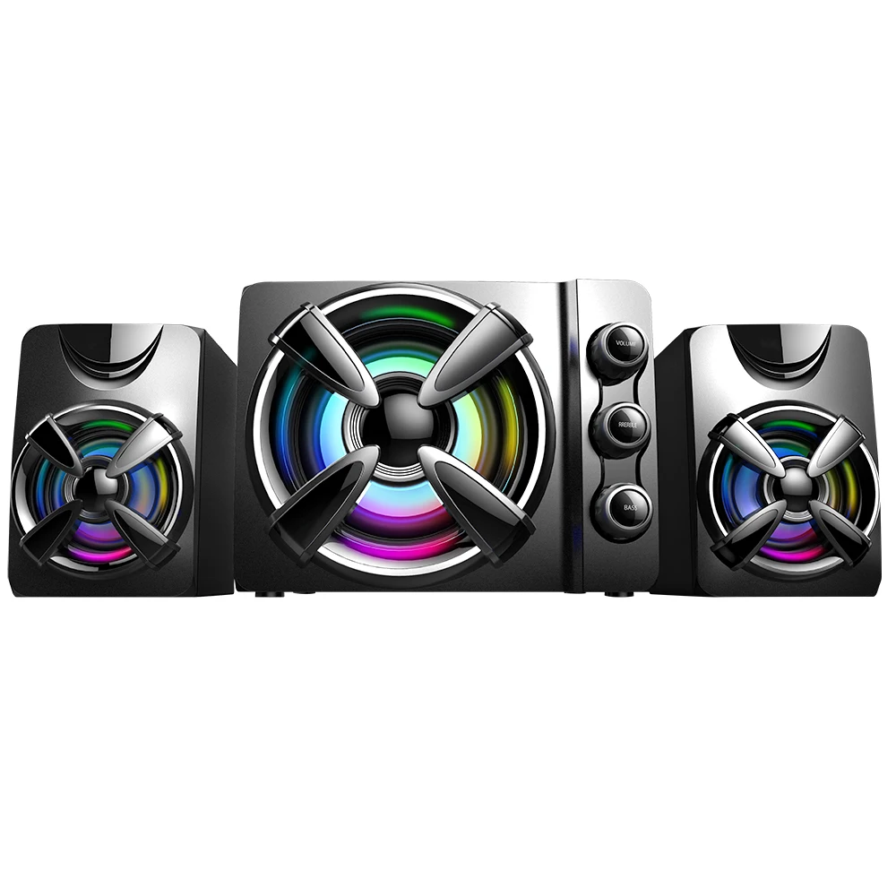 OEM тяжелый бас-динамик 2,1 USB игровой динамик 3,5 дюймов проводной RGB-Динамик Система домашнего кинотеатра для помещений