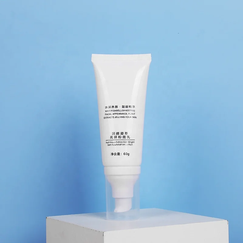 Free Sample Skin Care Cream Lotion Cosmetics Packaging Airless Plastic Soft Tube With Lotion Pump