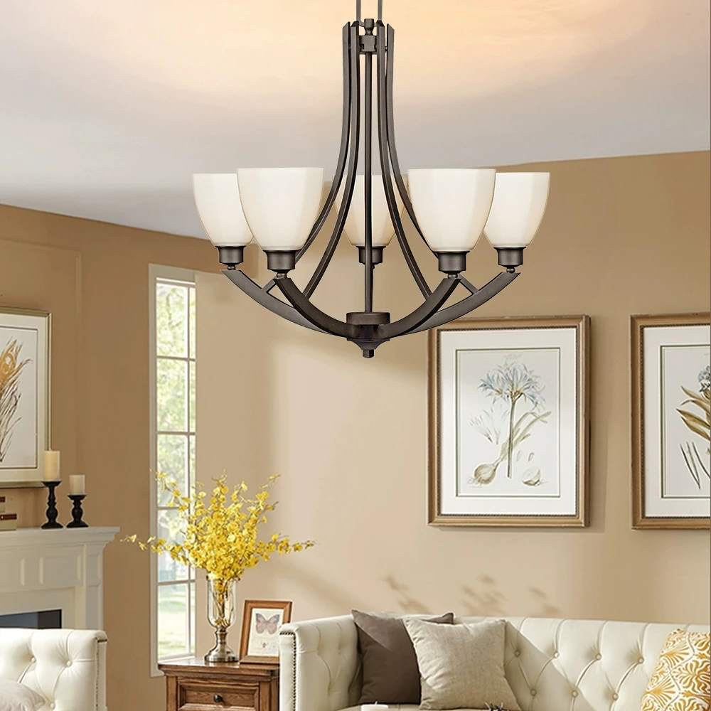 Factory Wholesale Nordic Vintage Design Iron American Style Country Vintage Iron Indoor Living Room Chandelier