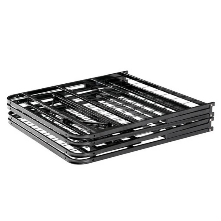 JSC-32 Super Queen King Size Folding Black Bed Frame Modern Full Size Easy Assembly Mattress Foundation Bed Frame