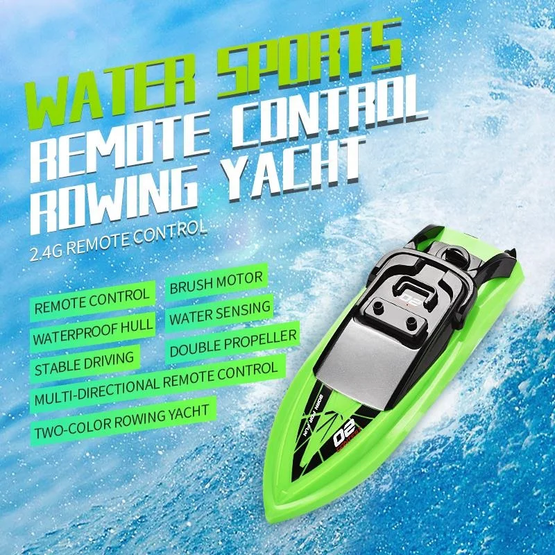 Amiqi TkkJ H131 Newly Green Speed Boat Toy Racing Remote Control Ship High Speed 2.4Ghz 4 Channel With Lcd Screen Mini Rc Boat