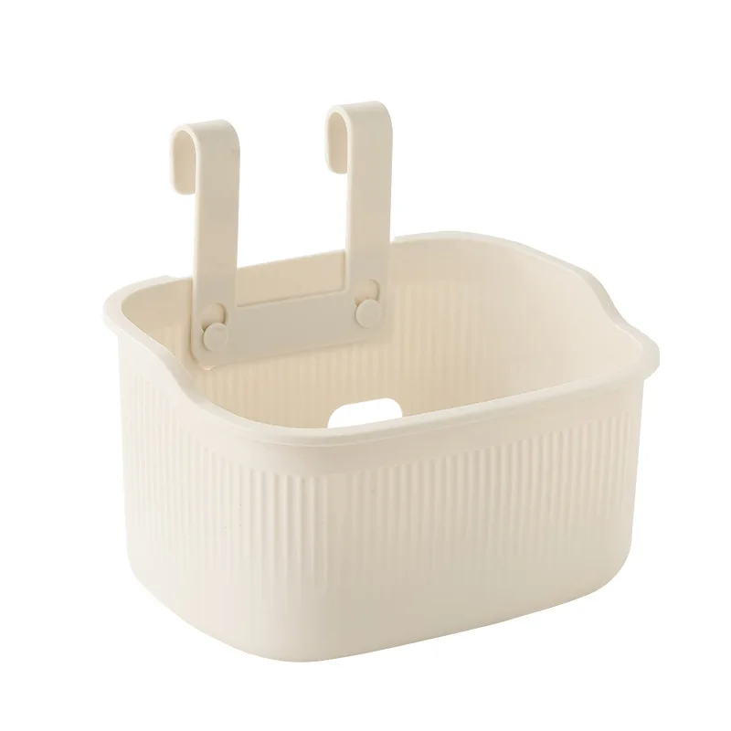 White Square Plastic Storage Basket Kitchen Wall Mounted Ginger And Garlic Storage Basket Snack Storage Basket