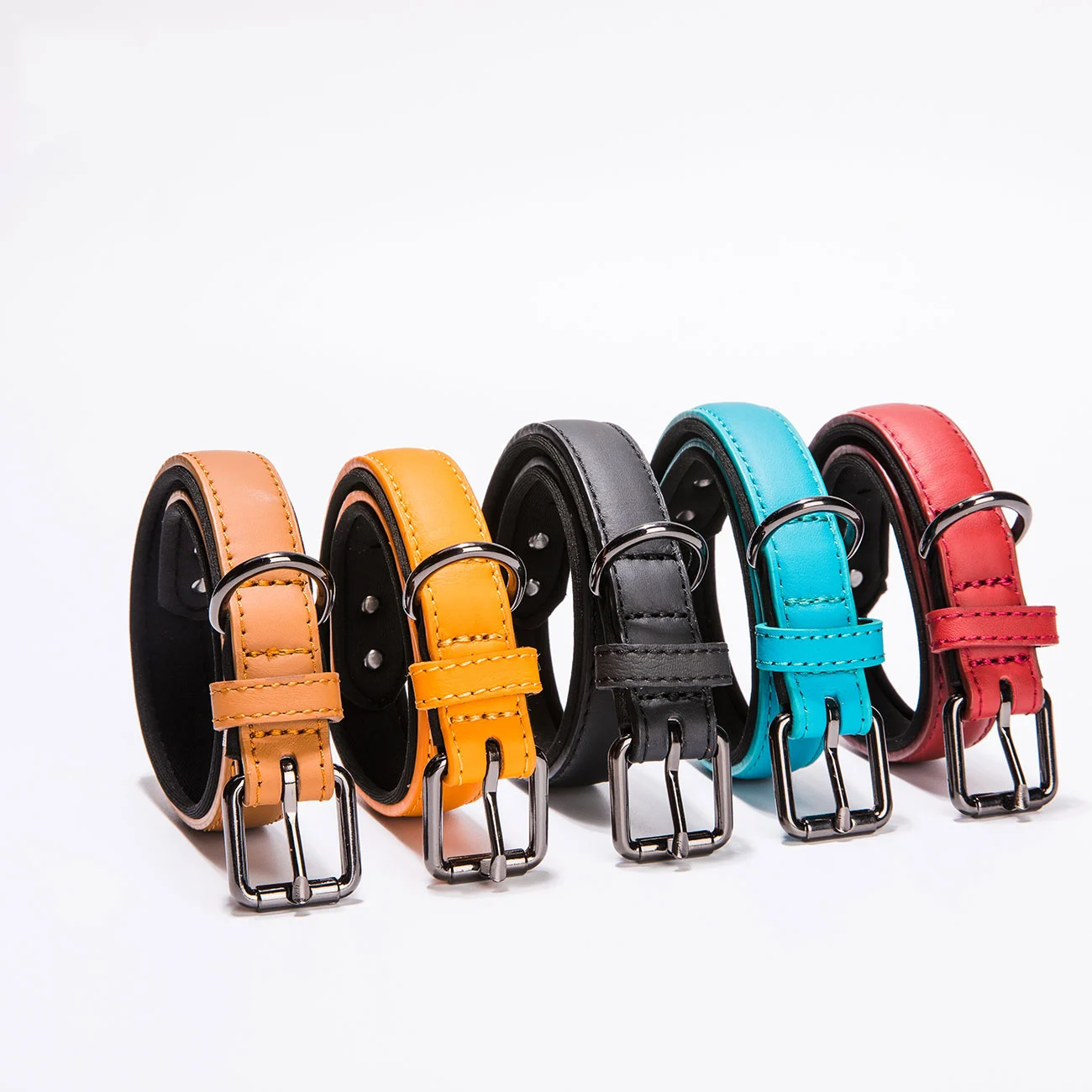 Custom Personalised Leather Dog Collar Durable Neoprene Padded Waterproof Dog Leading Collars for Large Medium Small Size