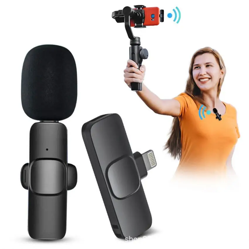 K1414 Wireless Microphone Portable Audio Video Recording Mic For Live Game Wireless Mobile Phone Camera