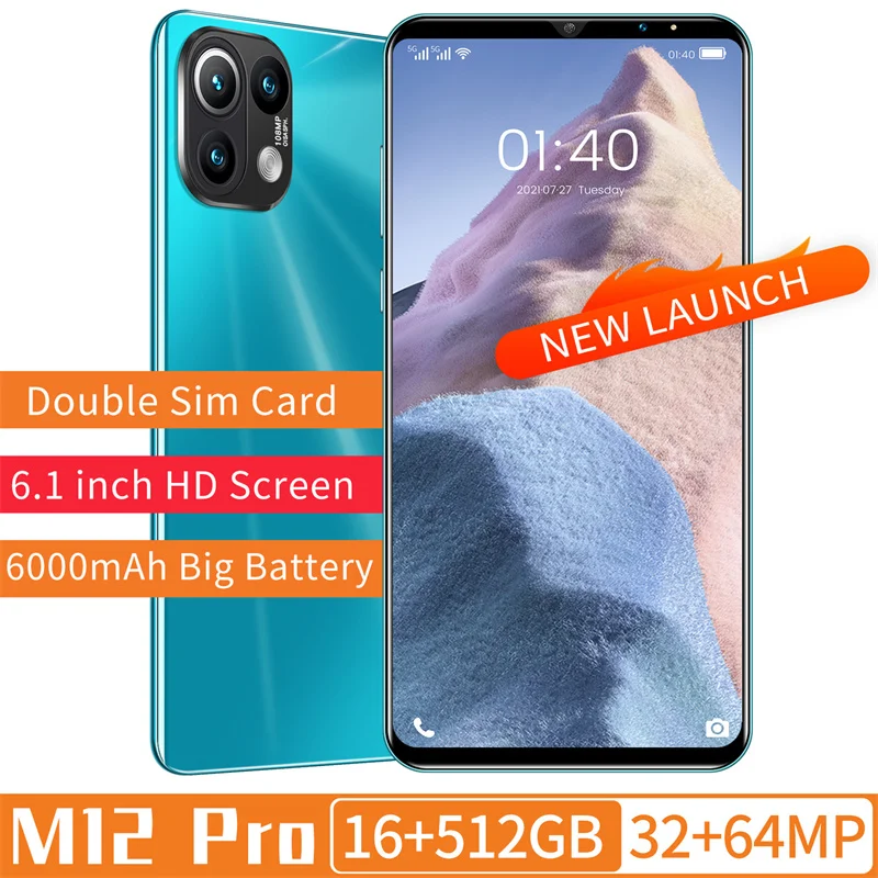 6.1 Inch Full Screen RAM 16GB+ROM 512GB Dual Sim Nano Sim Card 5G Android Mobile Phones Small Cell Phones Smartphone