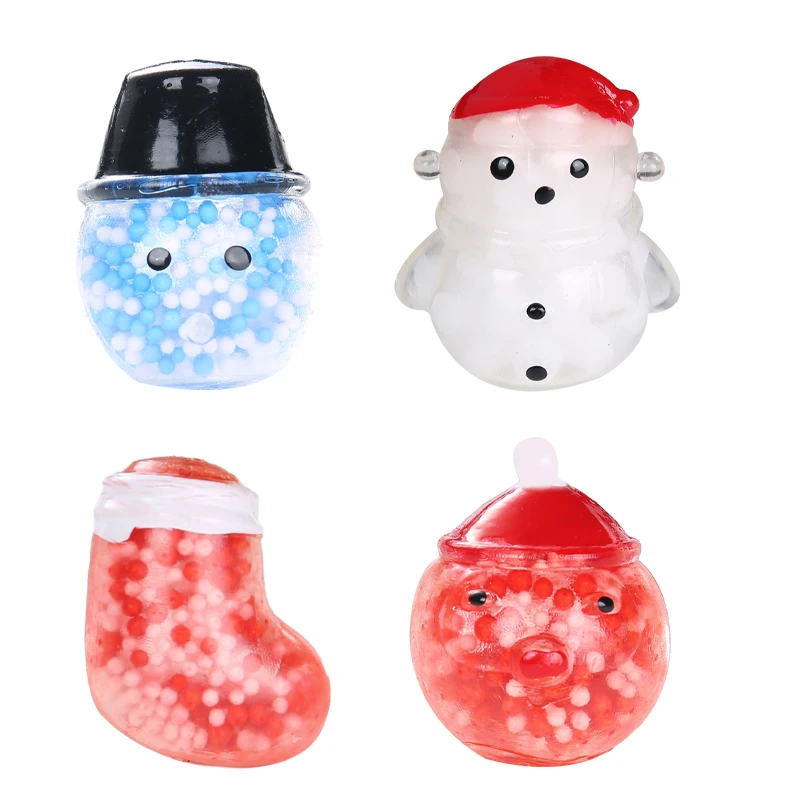 Wholesale TPR Newest Cute Squishy Novelty Christmas ball filling foam beads toys