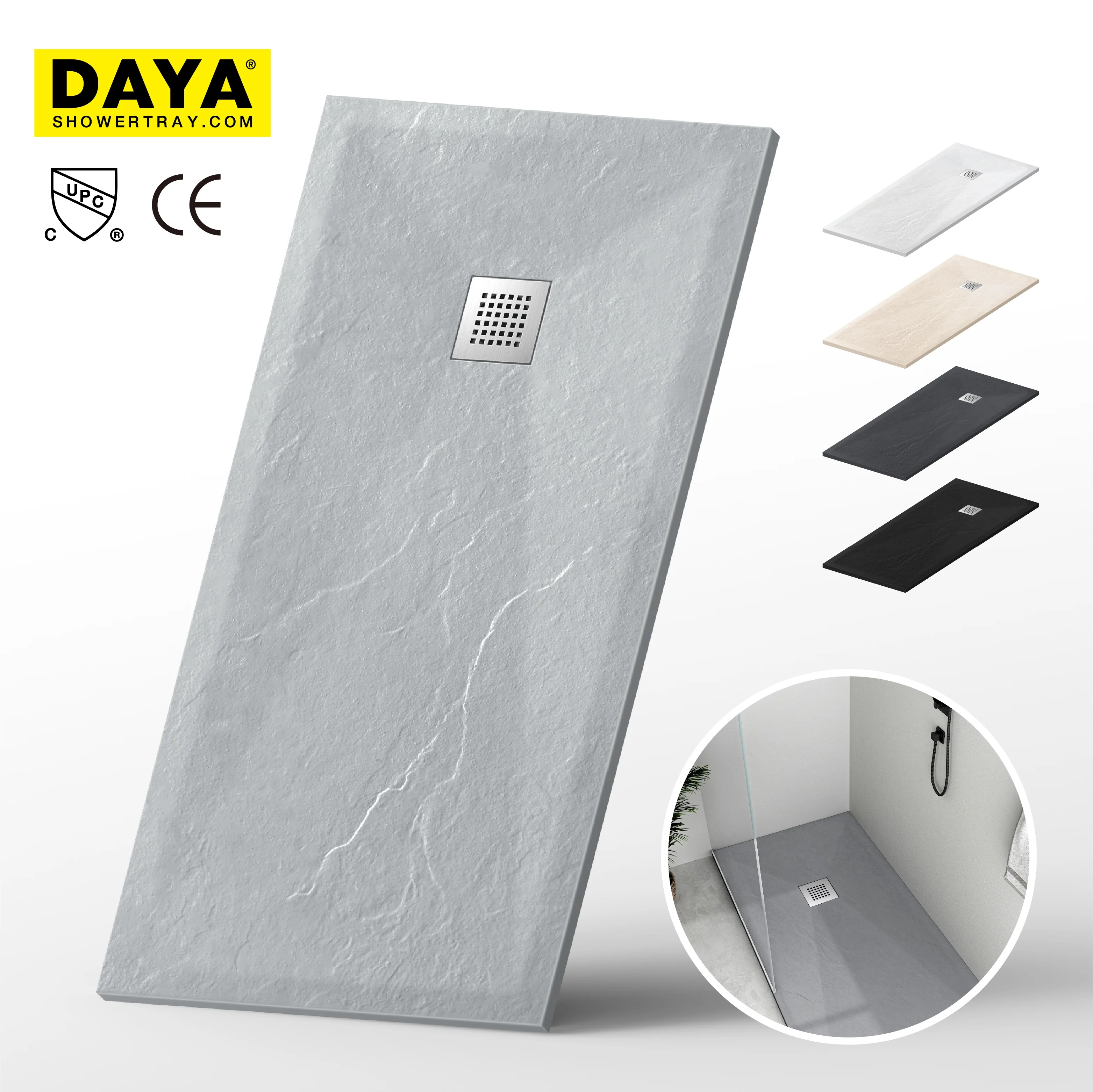 Marble Artificial Solid Surface Stone Resin Shower