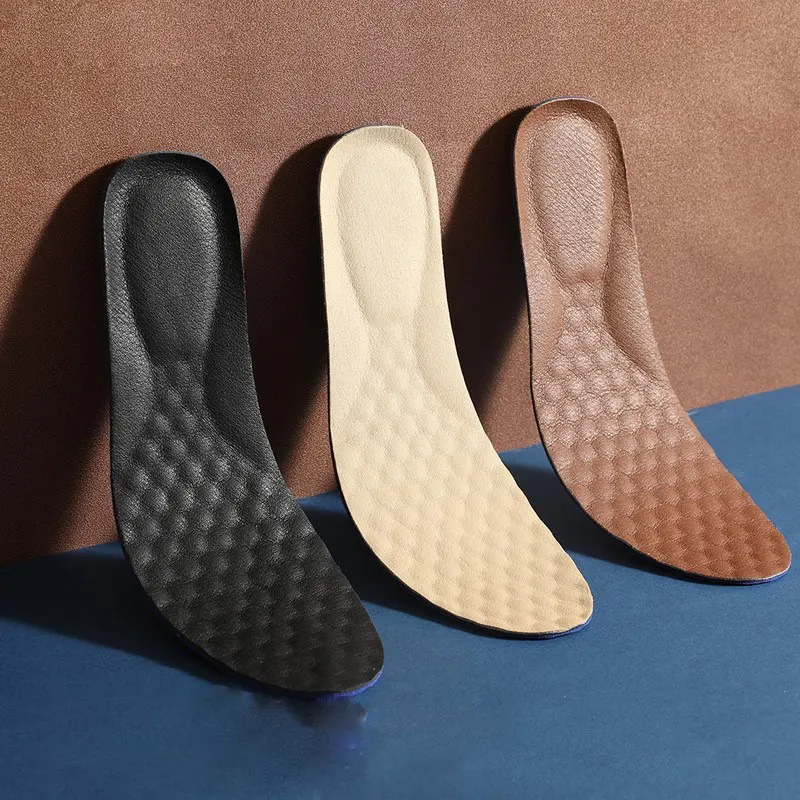 High Quality Cow Leather Shoe Insoles Absorbent Sweat&Breathable Insoles Soft Cutting Insoles Suitable for Many Shoes