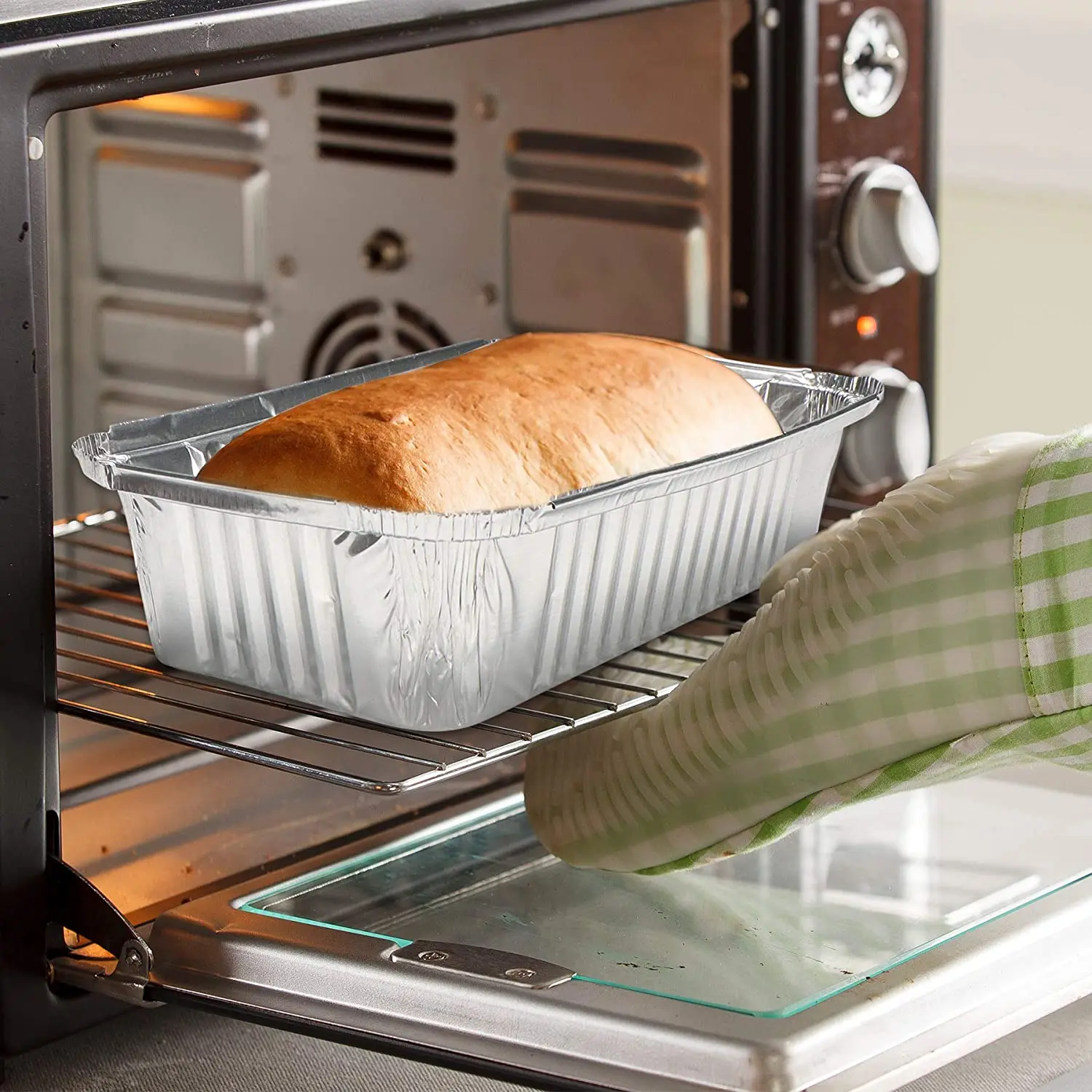 Aluminum Loaf Pans 1500ML Disposable Foil Pan for Bake Cakes Bread Loaves and Meat