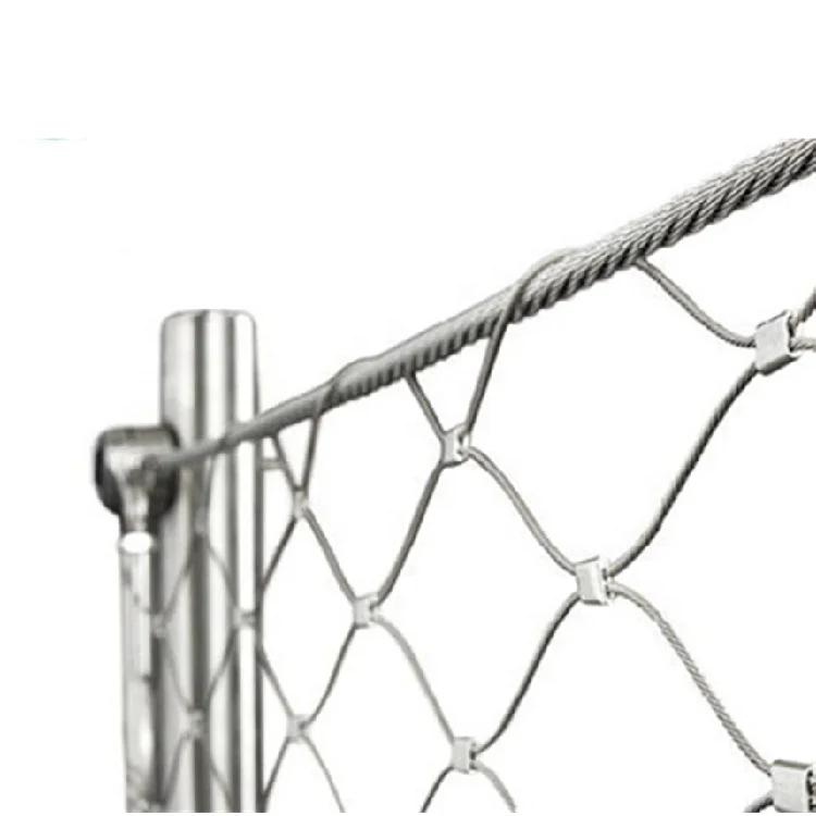 2021 Hot Sale AISI 316 Stainless Steel Rope Wire Ferrule Mesh Net Cable Wire Safety Netting
