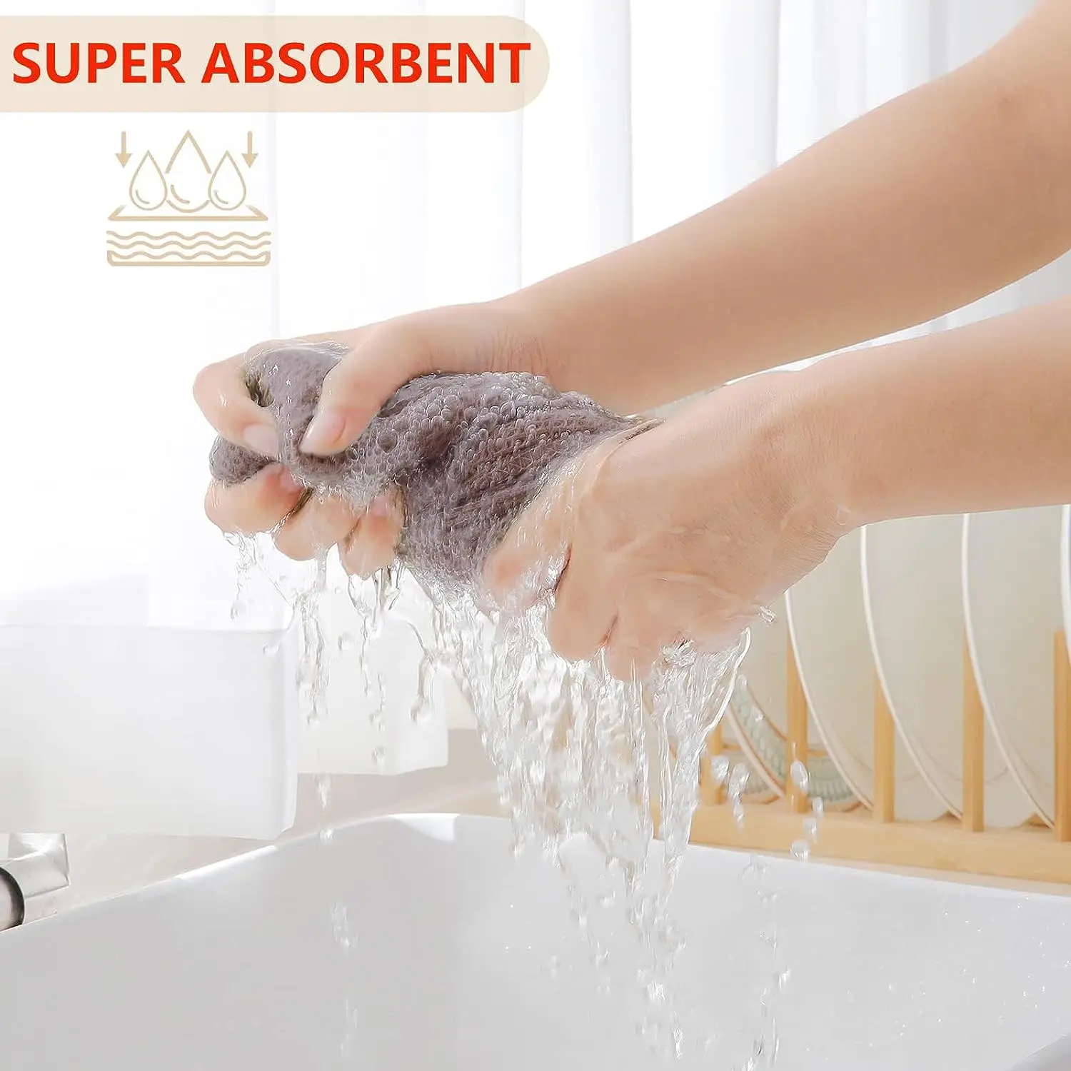 6-pack stock absorbent quick drying cotton waffle hand dish towels kitchen cleaning dish cloths for kitchen bulk