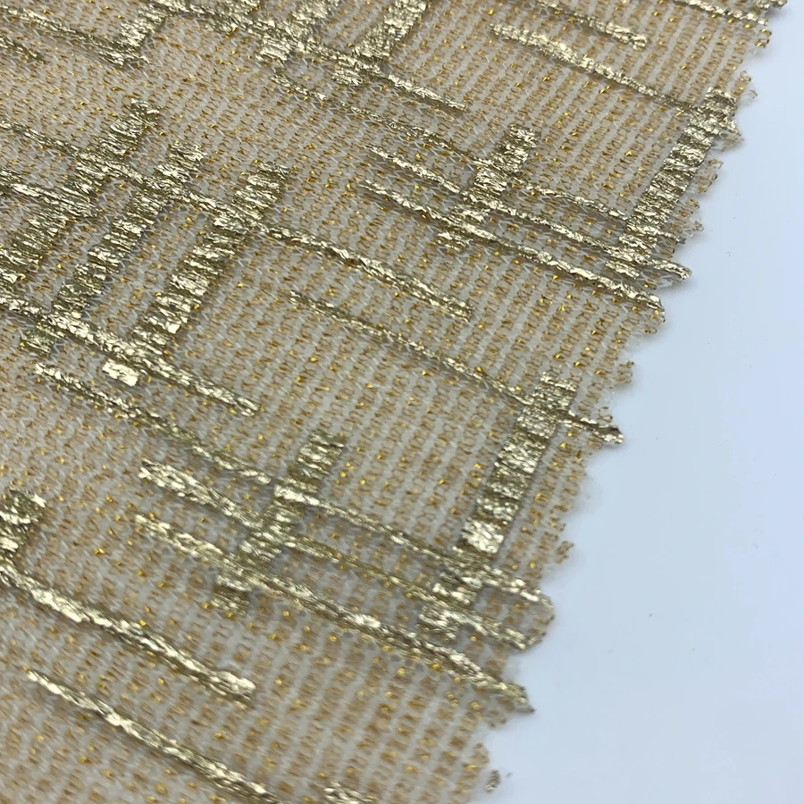 Wholesale high-density knitted lightweight perspective lurex foil  pleated fabric