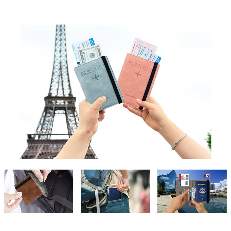 Hot Sale Low Price Customized Travel Pu Leather Passport Cover Card Wallet Holder Rfod Blocking Passport Holder