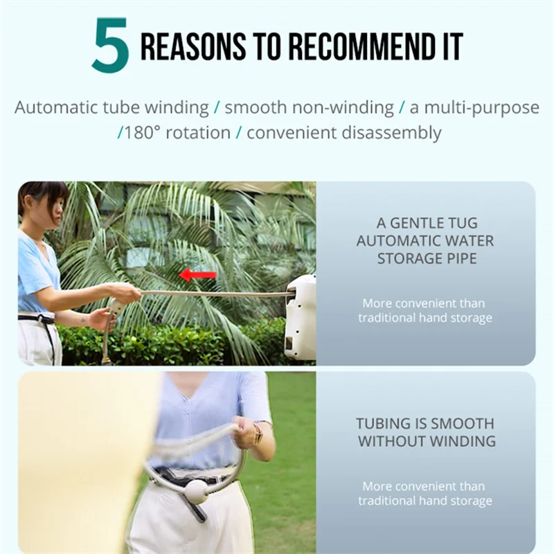 GRATENKRAFT Watering Holder Tool Equipment Portable  Gardening PVC Water Hose Pipe Reel