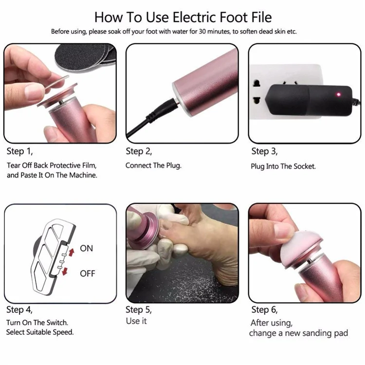 High Quality Electric Callus Remover Portable Pedicure Machine Professional Electric Foot File for Feet Care Custom Logo