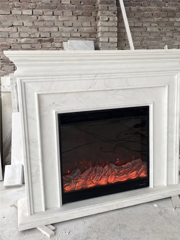 Natural italian marble fireplace stone mantel surround marble french fireplace calacatta viola marble fireplace