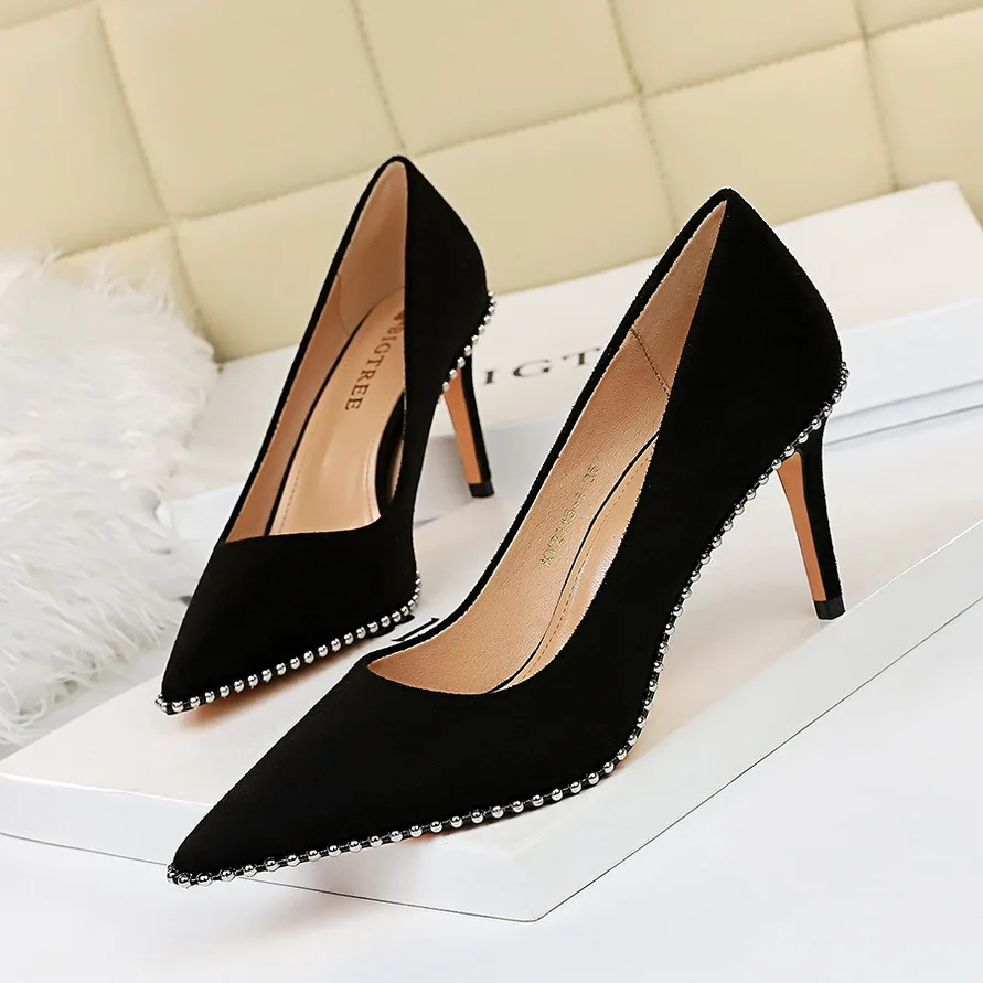 3.94Inch Slip-On High Heel Shoes for Work