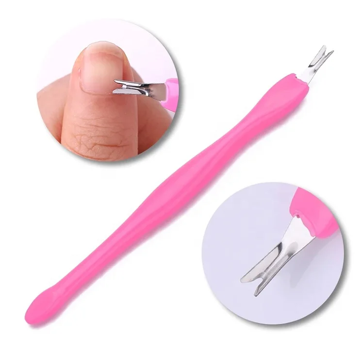 Cuticle Pusher Nail Art Fork Dead Skin Remover Stainless Steel Nipper Trimmer