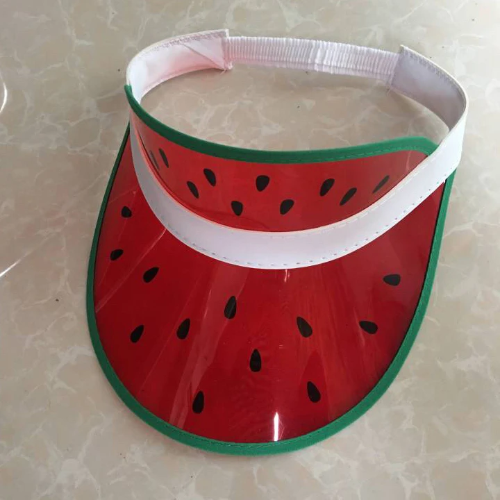 Factory Hot sell Plastic Sun Hat Watermelon Retro Sun Visor With elastic band