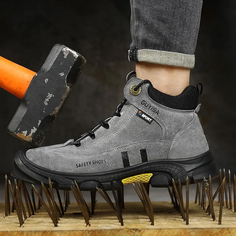 GUYISA European CE steel toe safety shoes Light breathable industrial building safety shoes Non slip