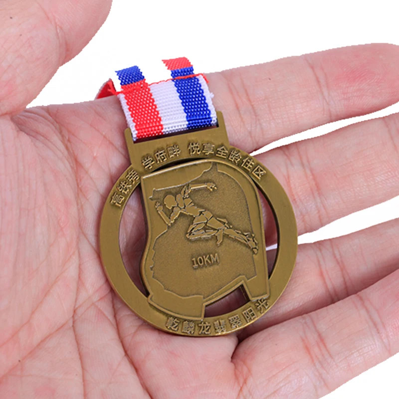 Custom Gold Silver Metal Award Running Sport Badge Honor Logo Metal Commemorative Medals