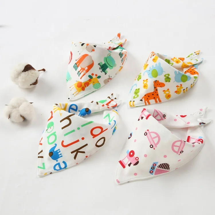 Adjustable 100% Organic Cotton 5 packs Absorbent baby bandana drool bibs Infant Toddler Baby Bibs triangle towel