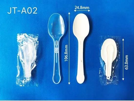 Newest design Curved handle products Frozen safety material mini disposable plastic yogurt white Ice Cream foldable Spoon