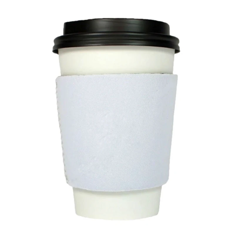 Hot Sales Blank Sublimation Neoprene Iced Coffee Tea Cup Cooler Holder Diy Printing White Coffee Cup Sleeve