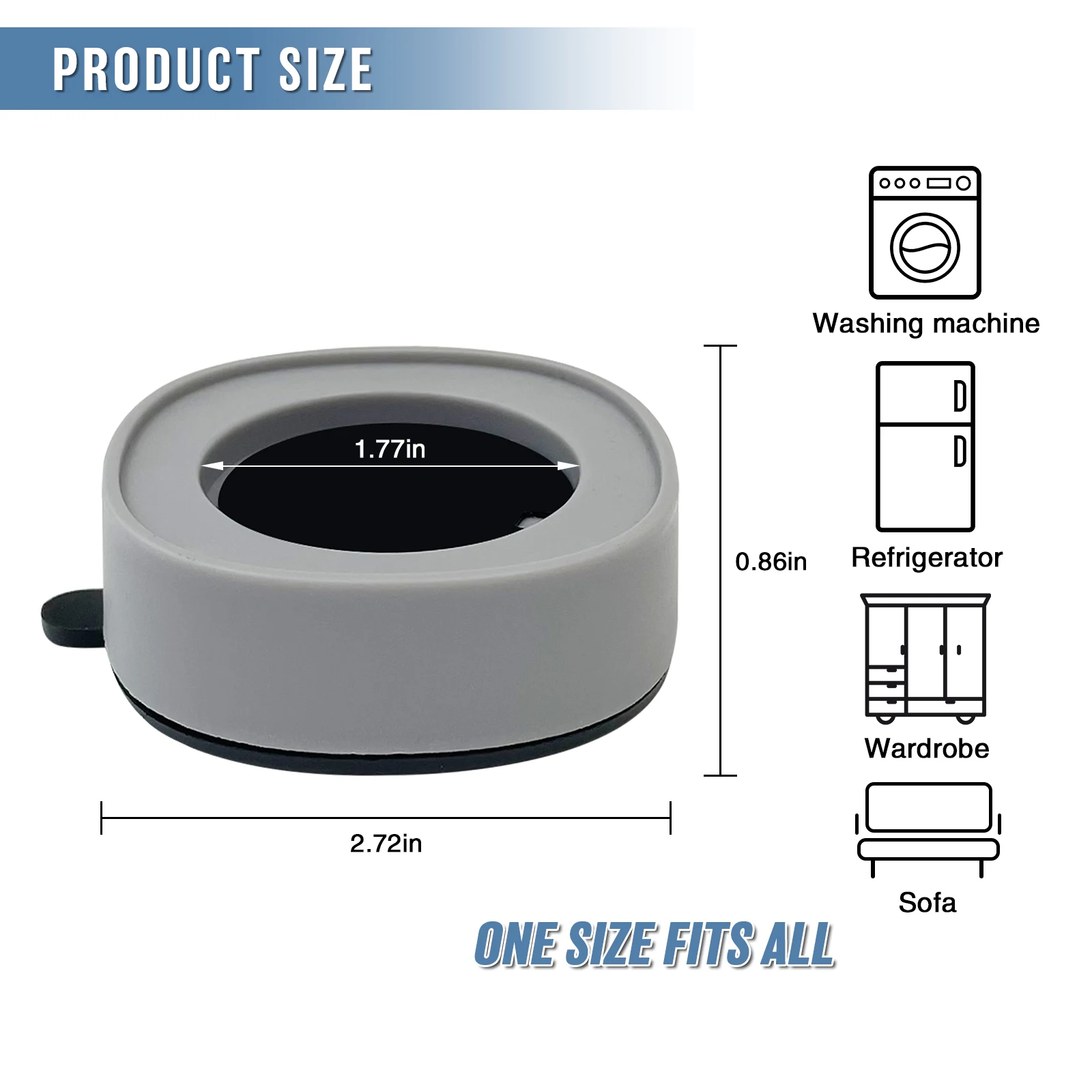 Anti Vibration Feet Pads PU Legs Slips-top Silent Skid Raiser Mat For Washing Machine Support Dampers Stand Non-Slip Pad