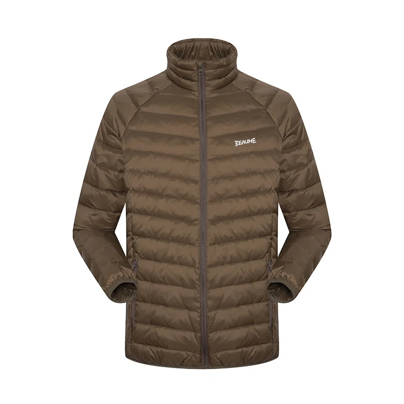 Базовый слой популярная европейская зимняя куртка на утином пуху Водонепроницаемая Ультралегкая короткая мужская пуховая средней