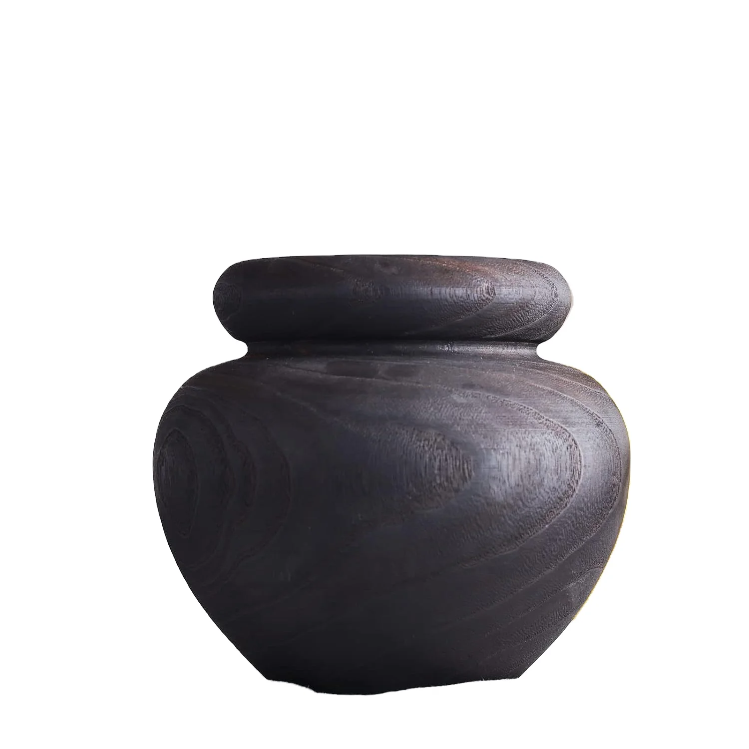 Paulownia Wooden Vase, Rustic Wooden Vase for Home Decor, Farmhouse Rustic Round Wood Vases for Decor Table Centerpiece