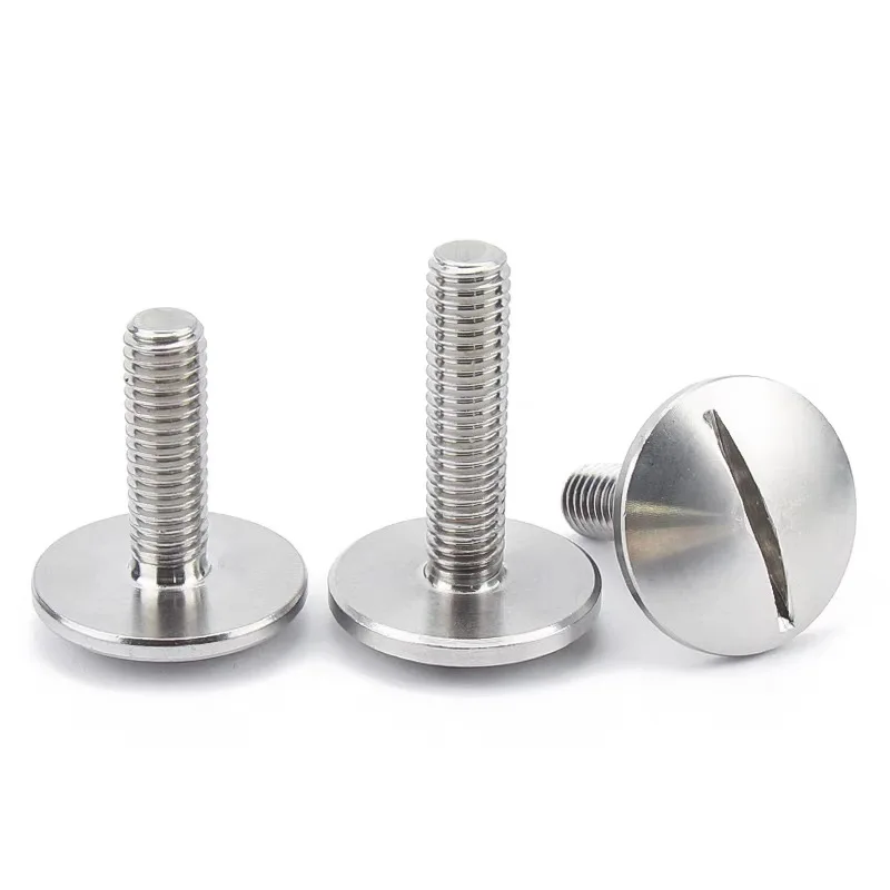 DIN921 Stainless Steel 304 316 Large Round Pan Head Slotted Machine Screw Extra Large Flat Head Slotted Screw