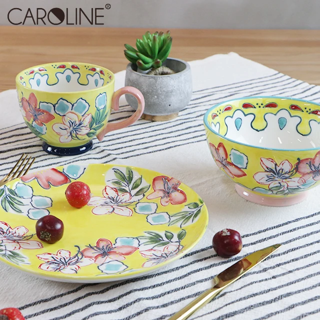 Wholesale Turkey Turkish Organic Paint Food Safe and Lead Free Floral Teacups Coffee Mugs