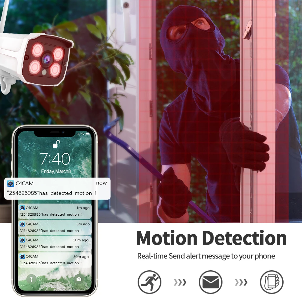 Wireless WiFi IP Camera Night Vision IP Network Security CCTV IR Camera And 4 LED Outdoor Bullet Wireless WiFi IP Camera