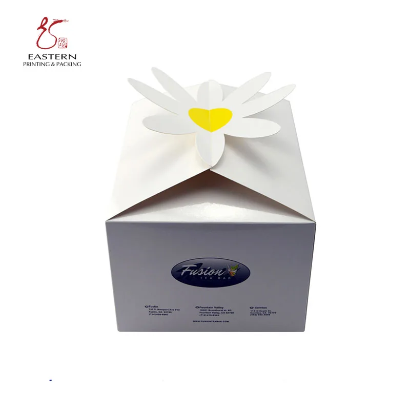 Cake Box with Window - White Cardboard Bakery Packaging for Cupcake, Cookie and Pastry, Auto-Popup Restaurant Containers