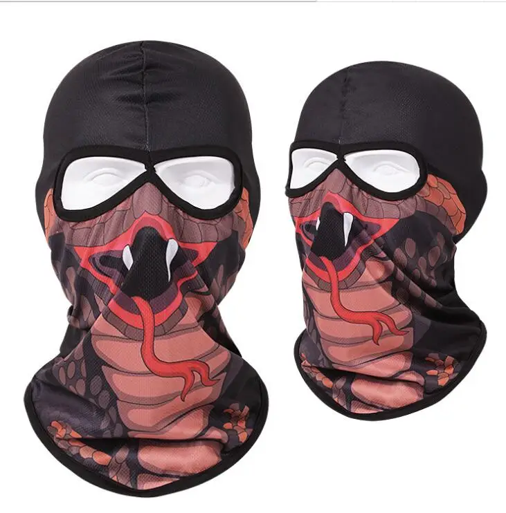 Outdoor UV protection Breathable ice silk  cooling 2 two Hole animal head balaclava hat Full Face masks