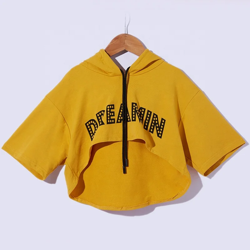 Fashion Children Dance JAZZ Clothing Girls Street Dancing hip-hop clothes Cropped Hoodie Top Vest pants Girl