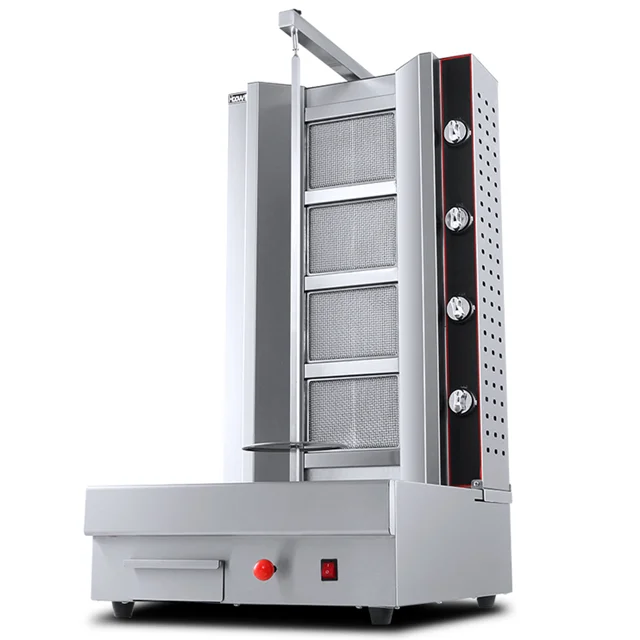 New Design 4 burners Industrial dried meat gas shawarma grill machine turkey doner kebab equipment grill