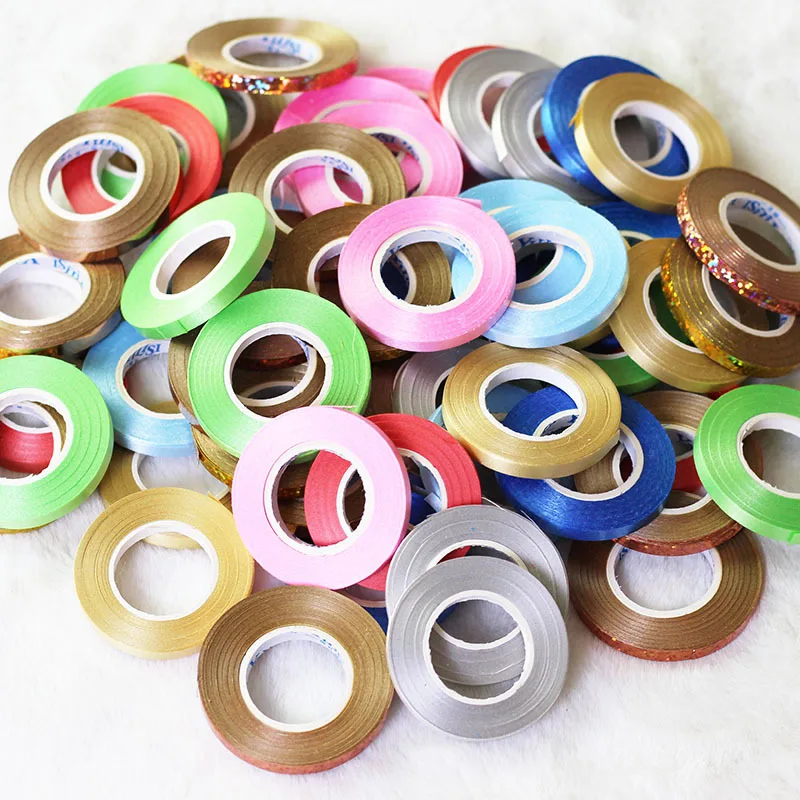 15 Colors 10M Silk Ribbon Wedding Balloon Bouquet Christmas Bunting Flag Accessory Plastic Tassel Rolls
