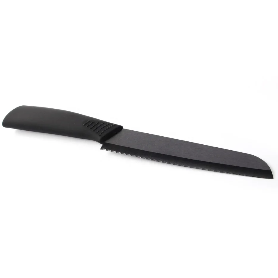 Hot Selling Serrated Kitchen Knife Ceramic Knife Bread Knife with ABS TPR Handle