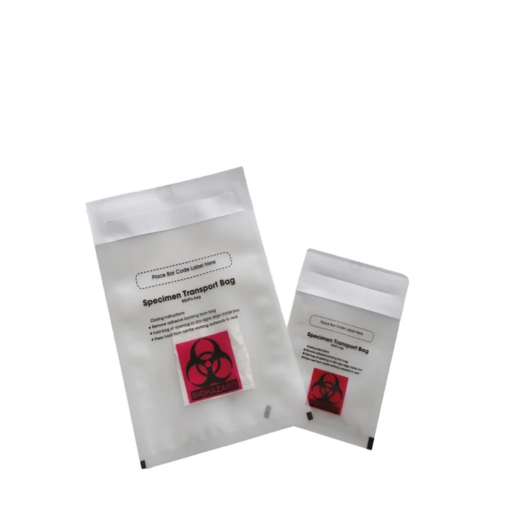 self standing histology lab 95 kpa biodegradable biohazard specimen Un3373 P650 collection plastic bag with absorbent pad