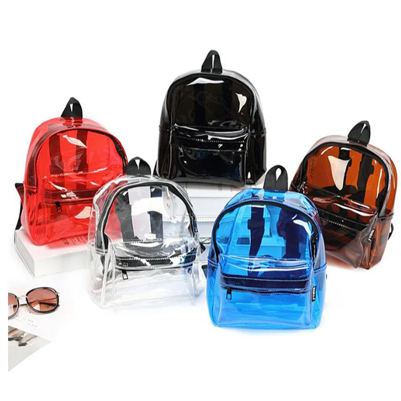 2022 New Product Fashion Hologram PVC Clear Backpack PVC Bags School Bag Travel Transparent Backpacks
